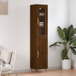 vidaXL Buffet haut Chêne marron 34 5x34x180 cm Bois d'ingénierie