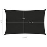 vidaXL Voile d'ombrage 160 g/m² Noir 2x4 5 m PEHD