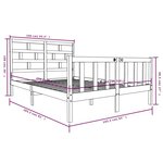 vidaXL Cadre de lit Gris Bois de pin massif 160x200 cm