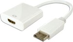 Câble adaptateur Connectland DisplayPort mâle 1.1 vers HDMI femelle (Type A) 10cm (Blanc)