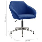 vidaXL Chaise pivotante de salle à manger Bleu Tissu