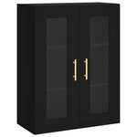 vidaXL Buffet haut Noir 69 5x34x180 cm Bois d'ingénierie