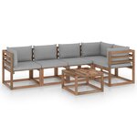 vidaXL Salon palette de jardin 6 Pièces et coussins Bois de pin imprégné