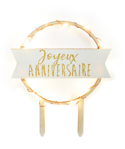 Cake Topper Led Joyeux Anniversaire (Dont 0 08€Ht D'Éco-Participation)