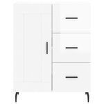 vidaXL Buffet haut Blanc brillant 69 5x34x180 cm Bois d'ingénierie