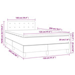 vidaXL Lit à sommier tapissier avec matelas Marron foncé 120x200 cm
