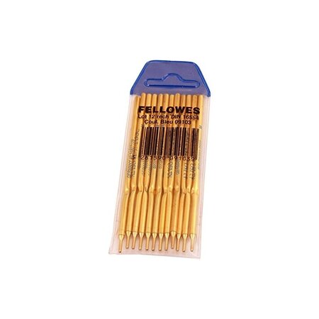 Fellowes lot de 12 recharge pour stylo à bille  bleu