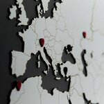 MiMi Innovations Décoration carte du monde murale Bois Blanc 130x78 cm