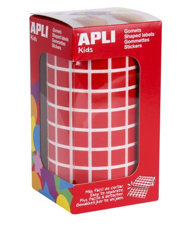 Gommettes rouleau Carré 10x10 mm rouge x 6 372