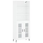 vidaXL Buffet haut Blanc brillant 69 5x34x180 cm Bois d'ingénierie