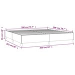 vidaXL Cadre de Lit Noir 200x200 cm Tissu