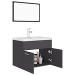 vidaXL Ensemble de meubles de salle de bain Gris Aggloméré