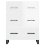 vidaXL Buffet haut Blanc brillant 69 5x34x180 cm Bois d'ingénierie