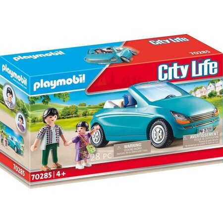 Playmobil - 70285 - papa avec enfant et voiture cabriolet