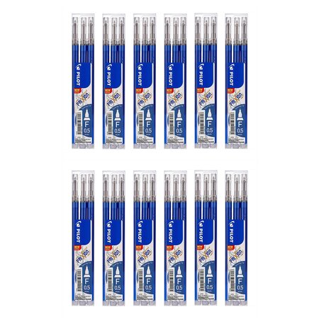 Set de 3 recharges frixion point et clicker (bls-frp5) pointe fine bleu x 12 pilot
