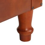 vidaXL Fauteuil Marron Cuir véritable et bois de manguier massif
