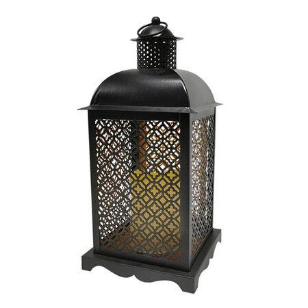 Lanterne solaire photophore oasis noir acier h35cm