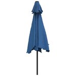 vidaXL Parasol d'extérieur avec poteau en métal 300 cm Azuré