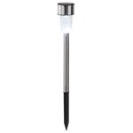 HI Lampes de jardin à LED solaires 8 Pièces Acier inoxydable