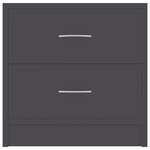 vidaXL Tables de chevet 2 Pièces Gris 40 x 30 x 40 cm Aggloméré