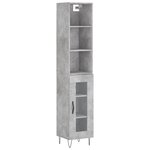 vidaXL Buffet haut Gris béton 34 5x34x180 cm Bois d'ingénierie