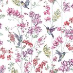 DUTCH WALLCOVERINGS Papier peint Colibris Rose