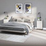 vidaXL Tables de chevet 2Pièces blanc brillant 40x35x70cm bois ingénierie