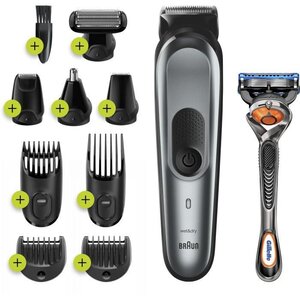 Braun mgk7221 10-en-1 tondeuse - moteur auto-senseur - 13 longueurs (0 5 a 21 mm) - lames affûtées inusables en métal