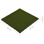 vidaXL Carreaux de gazon artificiel 4 Pièces 50x50x2 5 cm Caoutchouc