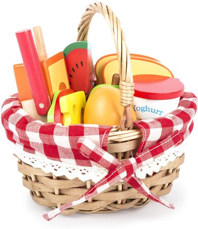 Panier Pique-Nique Avec Aliments À Découper En Bois