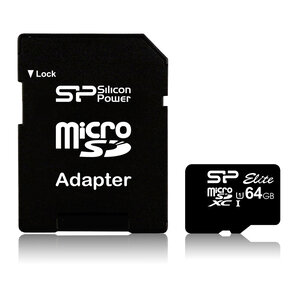 Silicon power carte mémoire microsdxc elite uhs-1 64 go