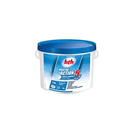 Chlore multiaction - hth maxitab  - 5 action spécial liner galets 200 g. - 5 kg