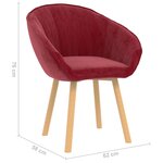 vidaXL Chaise de salle à manger Bordeaux Velours
