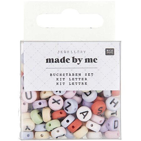 Perles rondes lettres - pastel