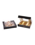 (1 lot   50 boîtes) boîte carton noire avec fenêtre 23 x 23 x 5cm