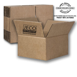 Lot de 25 cartons caisses simple cannelure 190 x 195 x 290 mm