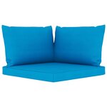 vidaXL Canapé palette de jardin 3 places et coussins bleu clair Pinède