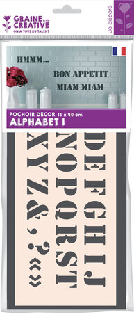 Pochoir 15 x 40 cm Alphabet n°1