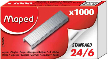 Boite de 1000 agrafes 24/6  zinguées maped