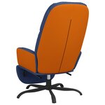 vidaXL Chaise de relaxation avec repose-pied Bleu Tissu