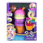 Polly pocket - coffret multifacettes glace  3 niveaux et 25 accessoires surprise dont polly et lila - mini-poupée - des 4 ans