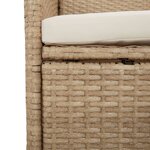 vidaXL Ensemble à dîner de jardin avec coussins 3 Pièces Beige poly rotin