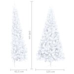 vidaXL Sapin de Noël artificiel moitié avec support blanc 240 cm PVC