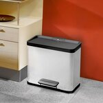 Hailo poubelle à pédale oko duo plus l 17+9 l acier inox 0630-200