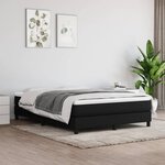 vidaXL Sommier à ressorts de lit Noir 140x190 cm Tissu