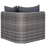 vidaXL Salon de jardin 9 Pièces avec coussins Résine tressée Gris
