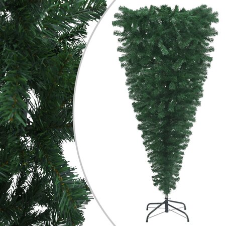 vidaXL Sapin de Noël artificiel renversé avec support Vert 150 cm