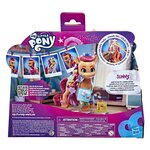 My little pony - a new generation - sunny starscout criniere arc -en -ciel - poney orange 15 cm - tresse surprise - 17 accessoires