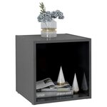 vidaXL Meuble TV Gris brillant 37x35x37 cm Aggloméré