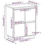 vidaXL Buffet Gris 60x34x75 cm Bois massif de pin
